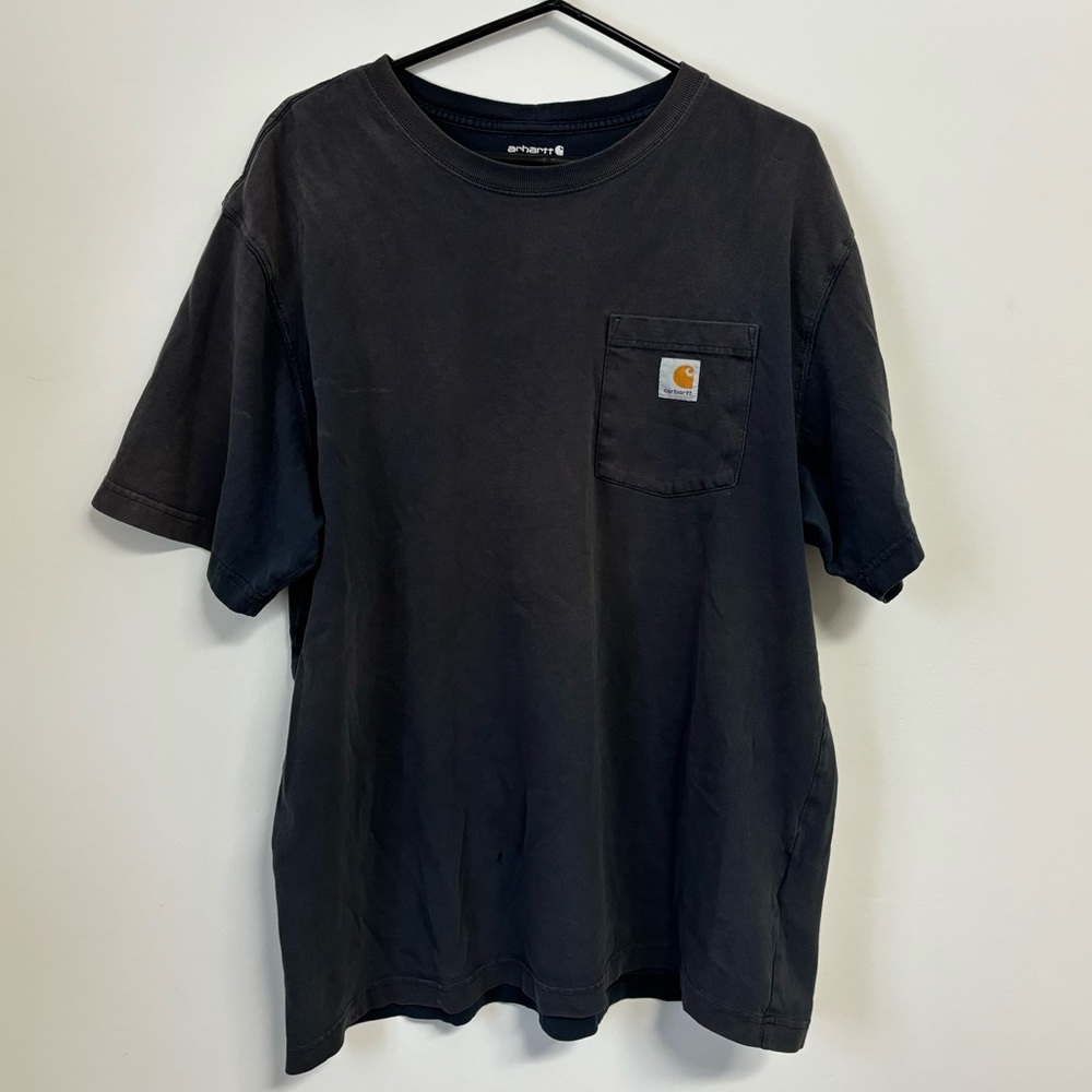 Carhartt Perfectly Worn Faded Distressed Navy Short Sleeve Tee